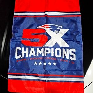 New England Patriots 5X Champions Flag